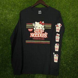 Hello Kitty Nissin Cup Noodle Cartoon Graphic, Long Sleeve T-shirt size Small
